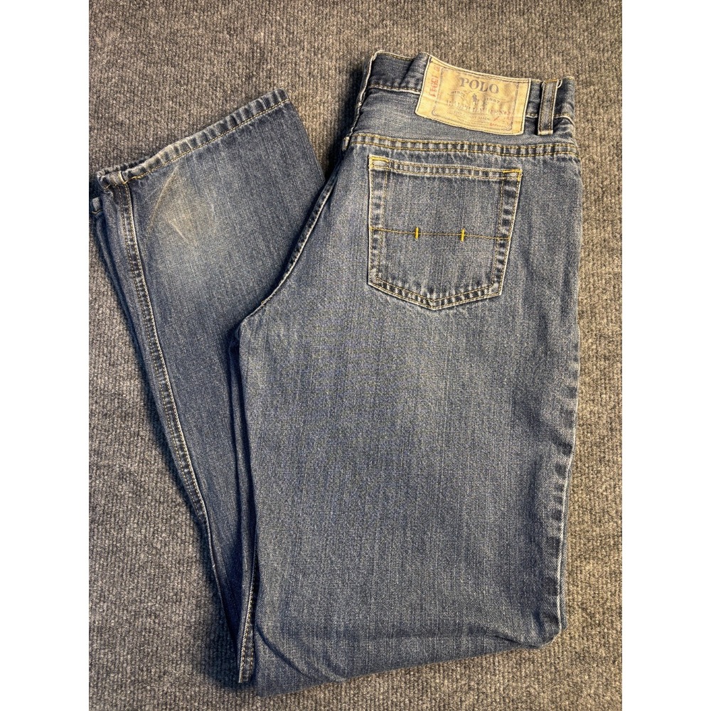 Polo Ralph Lauren Jeans Womens 20 Blue Denim Relaxed Fit Straight Leg Streetwear